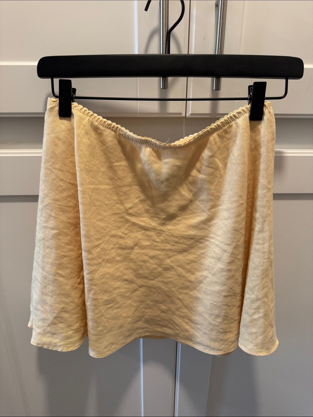 Reformation Pale Yellow Mini Skirt